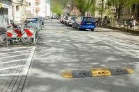 Geld-schwarze Boden-Schwellen auf einer Straße (Foto: Stadt Heidelberg)