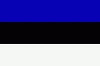 Flagge Estland: dunkelblauer, schwarzer und weißer Balken horizonal.
