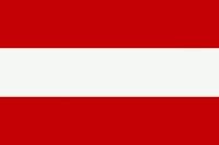 Flagge Österreich: roter, weißer und roter Balken horizonal.