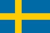 Flagge Schweden: gelbes Kreuz auf blauem Hintergrund.