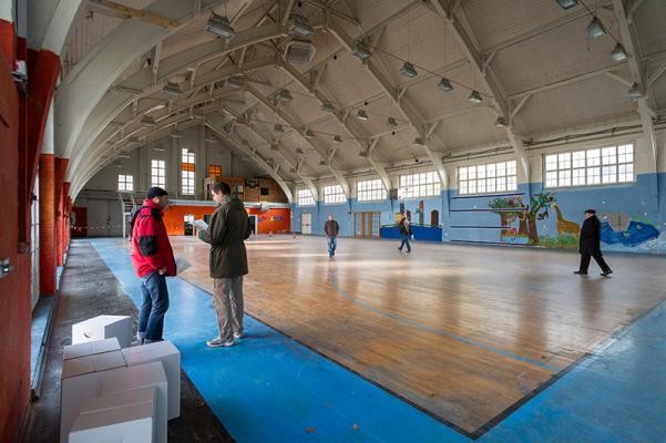 Sporthalle des US-Hospital-Geländes in Heidelberg Rohrbach (Foto: Rothe)