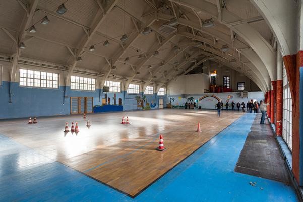 Sporthalle des US-Hospital-Geländes in Heidelberg Rohrbach (Foto: Rothe)