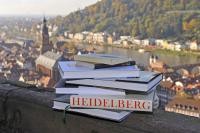 Bücherstapel mit Blick auf Heidelbergs Altstadt (Foto: Dorn)