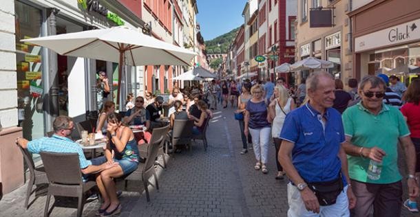 Blick in die Heidelberger Hauptstraße