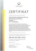 Zertifikat zum Qualitätsmanagement nach DIN EN ISO 9001:2015