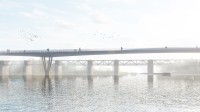 Bild des Siegerentwurfs: eine zurückhaltend gestaltete Brücke (Bild: schlaich bergermann partner, LAVA/Latz+Partner )