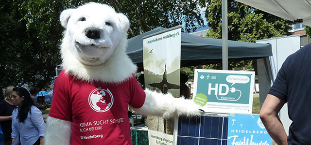 Eisbär-Figur wirbt für Klimaschutz in Heidelberg. (Foto: Stadt Heidelberg)