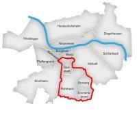 Ausrückegebiet der Abteilung Rorhbach im Stadtplan eingezeichnet