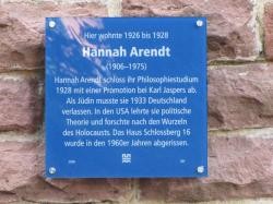 Gedenktafel Hannah Arendt