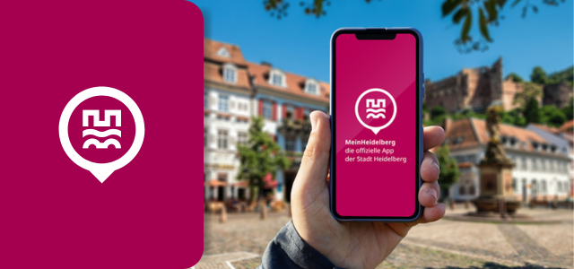 Screenshot MeinHeidelberg-App Screenshot-Ansicht der MeinHeidelberg-App; zu sehen sind die einzelnen Funktionen