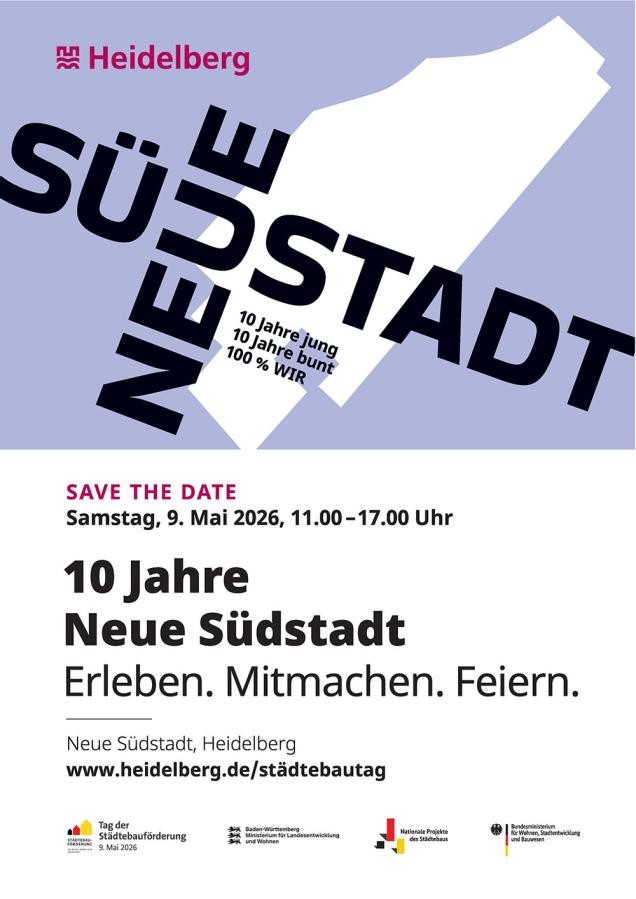 Am Samstag, 9. Mai 2026, findet von 11 bis 17 Uhr ein abwechslungsreiches Programm für Groß und Klein auf der ganzen Konversionsfläche statt. Ein Plakat mit Informationen zur Veranstaltung am 9. Mai 2026.