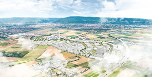 Visualisierung des Entwurfs für das Patrick Henry Village als "Wissensstadt der Zukunft" (Quelle: KCAP) Visualisierung des Entwurfs für das Patrick Henry Village als "Wissensstadt der Zukunft" (Quelle: KCAP)