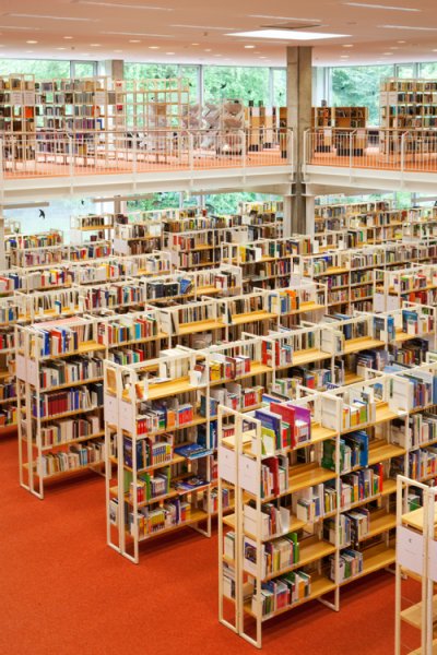 Übersicht Büchereiregale (Foto: Buck)