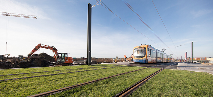 Straßenbahn in der Bahnstadt (Foto: Buck)