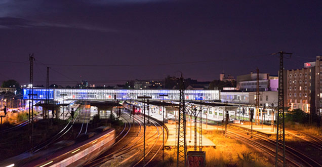 海德堡火车站夜景（照片：Diemer）