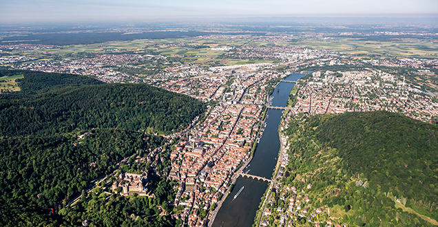 Luftbild der Stadt Heidelberg