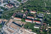 Luftaufnahme von Gebäuden und Bauarbeiten auf den Patton Barracks (Foto: Venus)