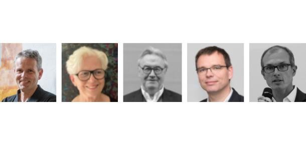 v.l.n.r.: Prof. Markus Neppl, Prof. Sophie Wolfrum, Prof. Rolf Hoechstetter, Prof. Benedikt Schulz, Prof. Florian Otto
