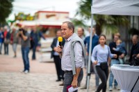 Oberbürgermeister Prof. Dr. Würzner bei der Eröffnung des Neckarlauers.