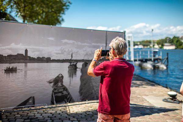 Neckarpromande heute - Neckarpromenade damals.