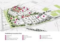 Übersichtsplan künftiger Standorte von Einrichtungen im Heidelberg Innovation Park.