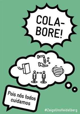 Plakat der Kampagne "Zeigs uns" in portugiesischer Sprache