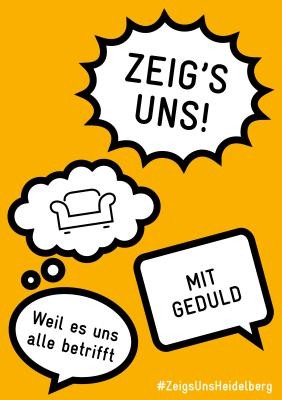 Plakatmotiv: „Zeig´s uns“ mit Geduld.