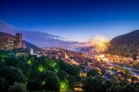 Bild von Feuerwerk über dem Neckar bei einer der vergangenen Schlossbeleuchtungen. (Bild: Tobias Schwerdt)