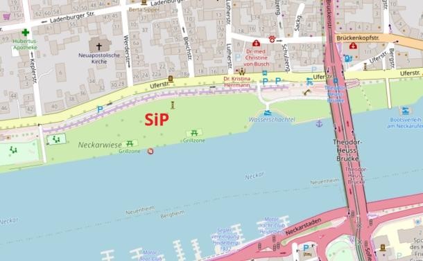 „Sport im Park“ – Neckarwiese. (Foto: OpenStreetMap) Neckarwiese