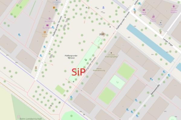 „Sport im Park“ – Pfaffengrunder Terrasse (Grafik: OpenStreetMap) Pfaffengrunder Terrasse