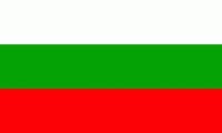 Flagge Bulgarien: weißer, grüner und roter Balken horizontal.