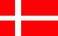 Flagge Dänemark: weißes Kreuz auf rotem Hintergrund