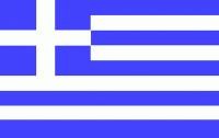Flagge Griechenland: blau und weiße Streifen wechseln sich ab.