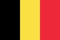 Flagge Belgien: schwarzer, gelber und roter Balken vertikal.