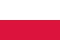 Flagge Polen: weißer und roter Balken horizontal.