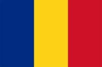 Flagge Rumänien: dunkelblauer, gelber und roter Balken vertikal.