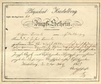 Ein Impfschein aus dem Jahr 1855