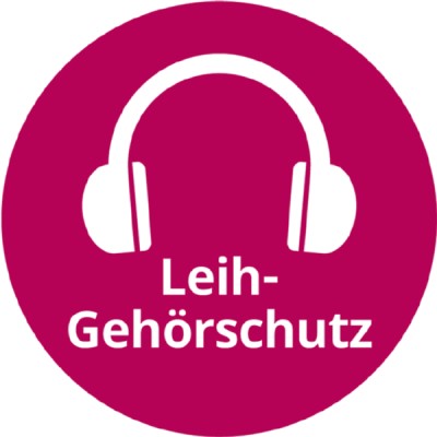 ein Kopfhörer und das Wort Leih-Gehörschutz