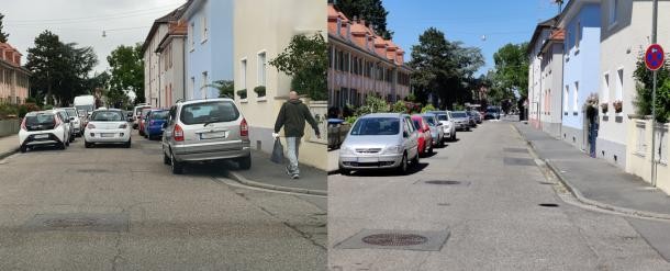 Die Schäfergasse vor und nach der Neuordnung.