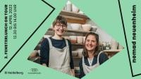 Der FensterLunch on Tour: Das dritte Treffen der Heidelberger Kultur- und Kreativschaffenden im neuen Format findet im Café Nomad in Neuenheim statt. ( Foto : Stadt Heidelberg ) zwei Menschen auf einem Plakat