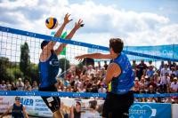 Die Ba-Wü Beach Tour im Beachvolleyball ist am 22. und 23. Juli 2023 auf der Heidelberger Neckarwiese zu Gast. Ein Beachvolleyballspiel