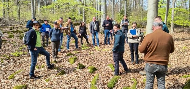 Menschen bei einem Treffen im Wald