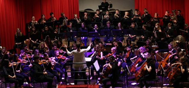 Das Sinfonische Aufbauorchester der Musik- und Singschule Heidelberg beim Auftritt.