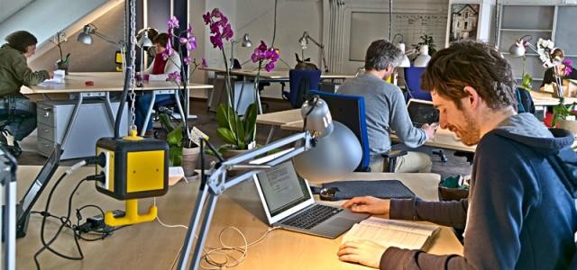 Geringe Kosten, flexible Nutzung: Coworking-Büro im Dezernat 16 (Foto: Stockemer/Welz)