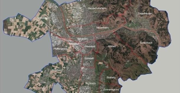 Stadtteilkarte Heidelberg (Grafik: Stadt Heidelberg) Stadtteilkarte Heidelberg (Grafik: Stadt Heidelberg)