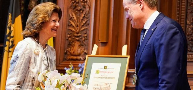 Königin Silvia von Schweden und Oberbürgermeister Eckart Würzner.