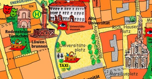 Planausschnitt des Kinderstadtplans - Universitätsplatz  (Grafik: Fuchs)