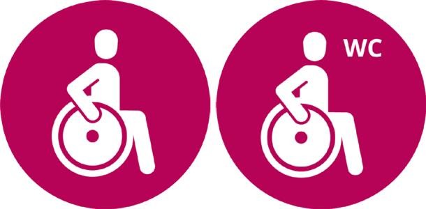 rollstuhlgerechter Zugang, barrierefreie Toilette rollstuhlgerechter Zugang, barrierefreie Toiletten