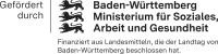 Logo des Sozialministeriums Baden-Württemberg (Bild: Sozialministerium Baden-Württemberg) Das Bild zeigt das schwarze Logo auf weißem Grund mit drei Löwen und Schriftzügen des Sozialministeriums Baden-Württemberg