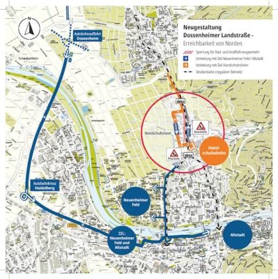 Grafik zu den Umleitungen während der Baumaßnahmen Grafik zu den Umleitungen während der Baumaßnahmen